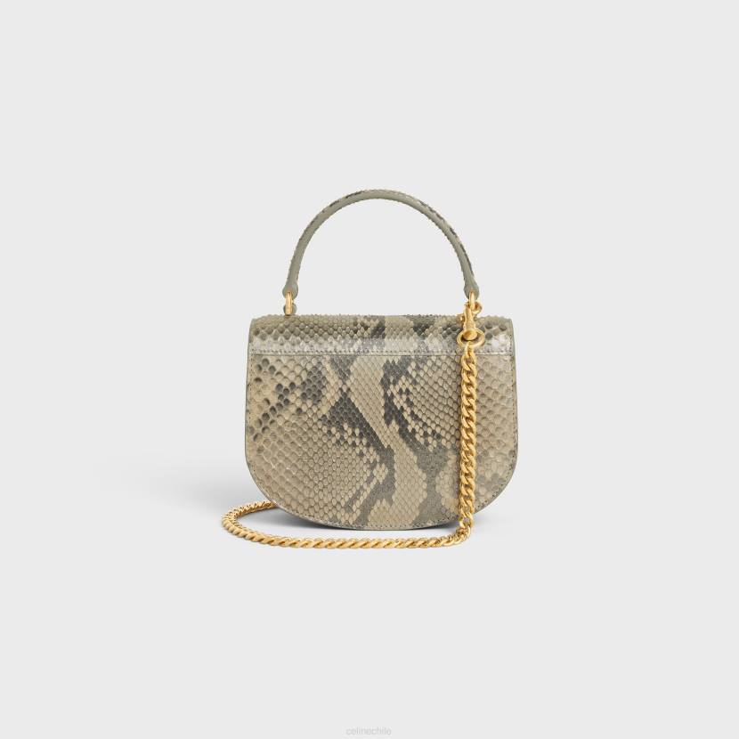 accesorios CELINE mini cadena besace clea de pitón laminado natural mujer NL48313