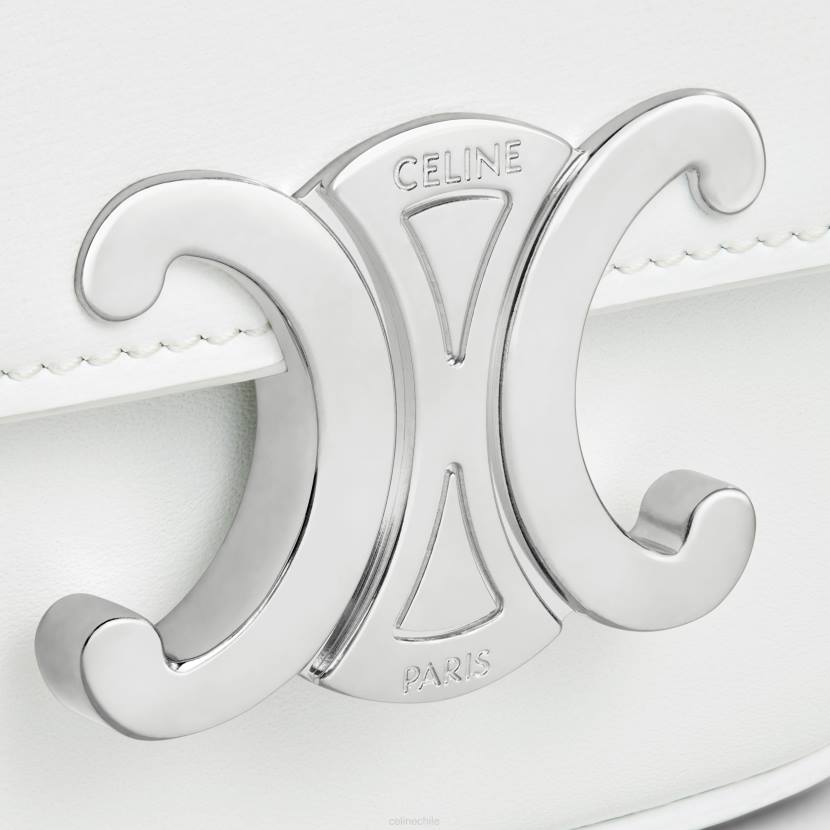 accesorios CELINE mini cadena claude de piel de becerro brillante blanco de blanco mujer NL48310