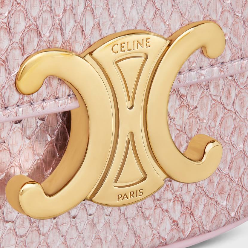 accesorios CELINE mini cadena claude de pitón nacarado Rosa claro mujer NL48309