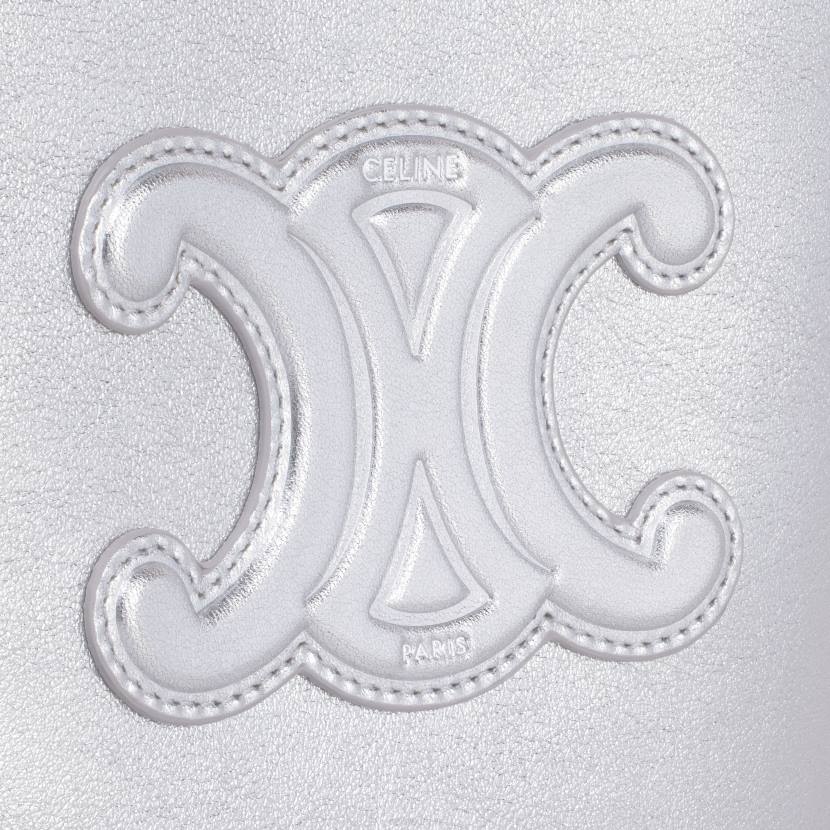 accesorios CELINE mini cubo cuir triomphe de piel de becerro laminada plata mujer NL48381
