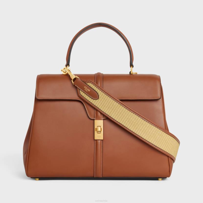 accesorios CELINE Correa de tejido efecto rafia y piel de becerro con acabado dorado. Bronceado natural mujer NL48404