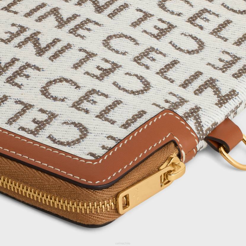 accesorios CELINE bolsito pequeño con correa firma en textil con piel de becerro y por toda la prenda Bronceado natural mujer NL48548