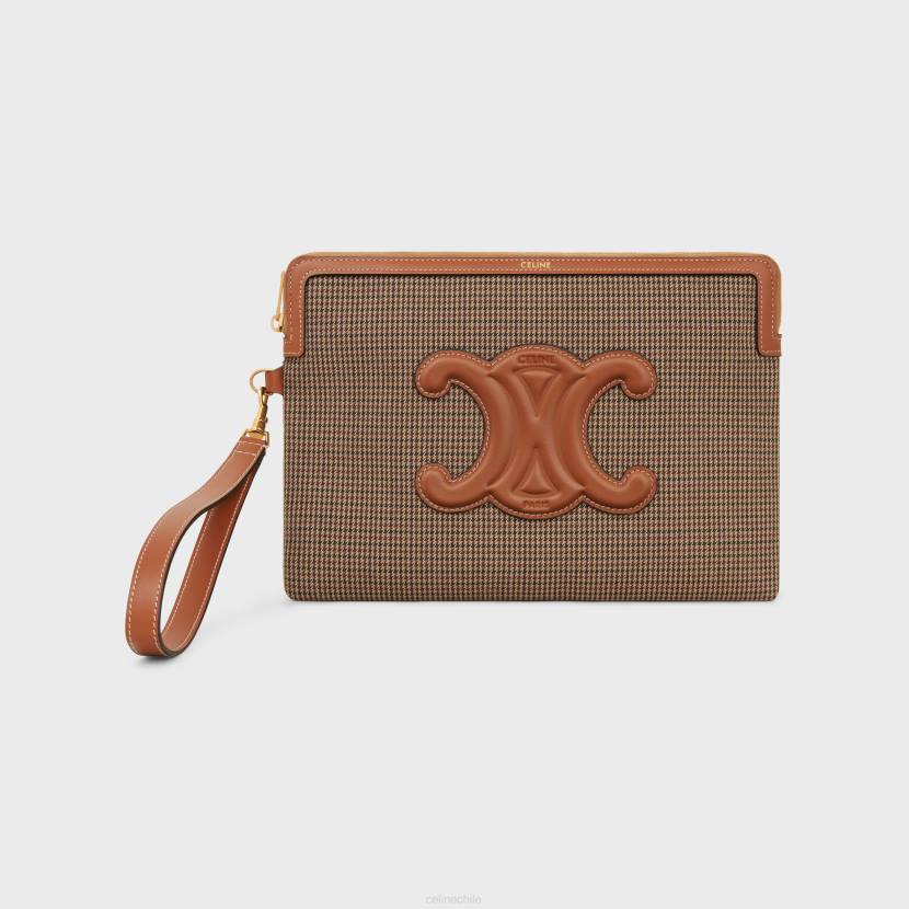 accesorios CELINE bolsito pequeño con firma en correa de tejido pied de poule multicolor mujer NL48547