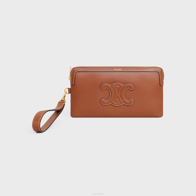 accesorios CELINE bolso largo con correa de piel de becerro lisa broncearse mujer NL48435