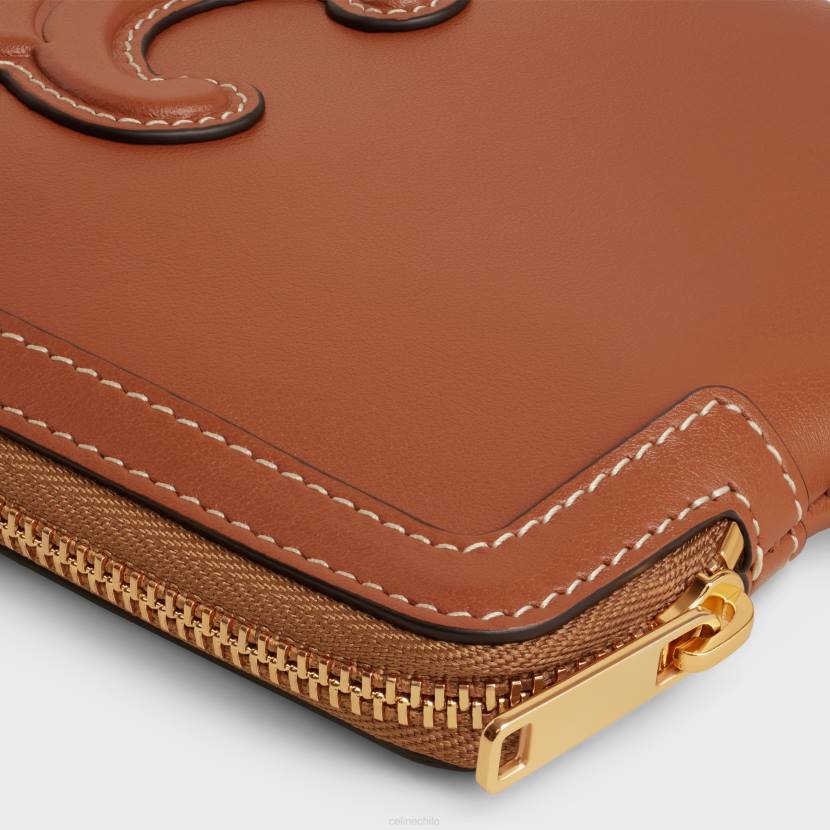 accesorios CELINE bolso largo con correa de piel de becerro lisa broncearse mujer NL48435