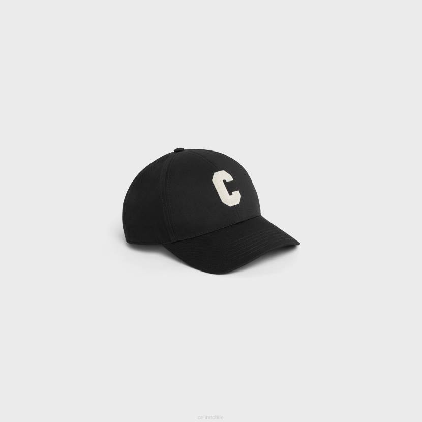 accesorios CELINE gorra de béisbol con inicial de algodón negro hombres NL482244