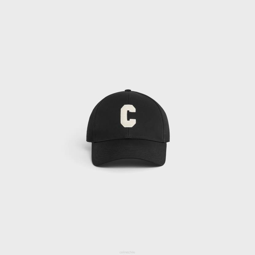 accesorios CELINE gorra de béisbol con inicial de algodón negro hombres NL482244