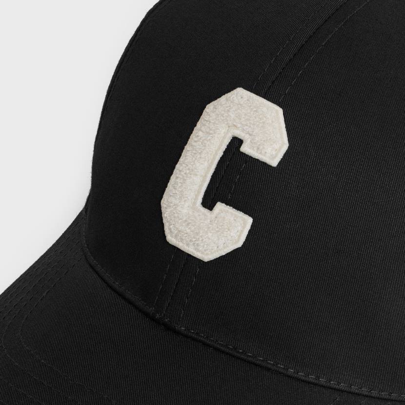 accesorios CELINE gorra de béisbol con inicial de algodón negro hombres NL482244