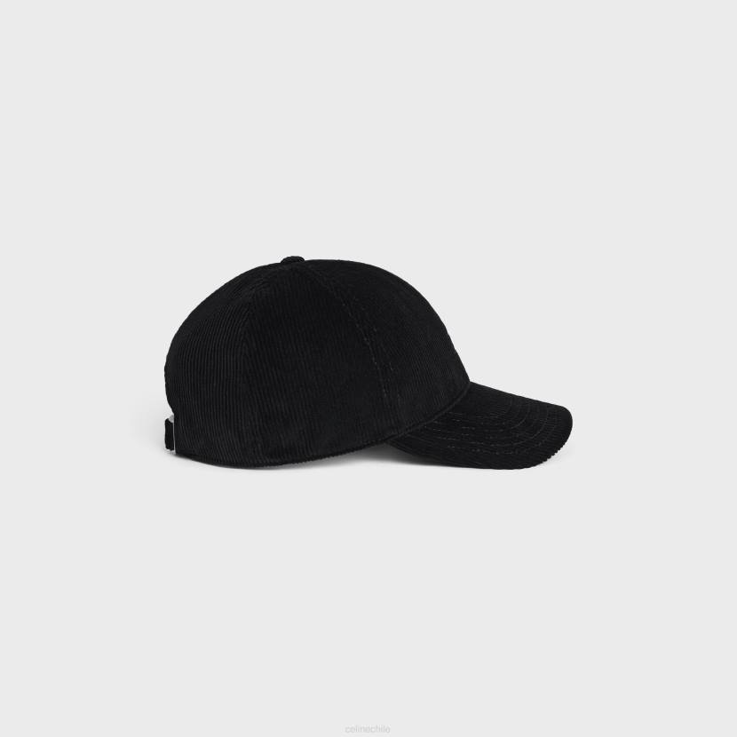 accesorios CELINE gorra de béisbol de pana negro hombres NL482177