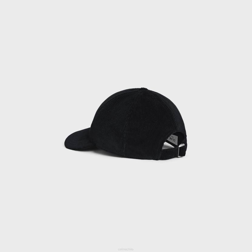 accesorios CELINE gorra de béisbol de pana negro hombres NL482177