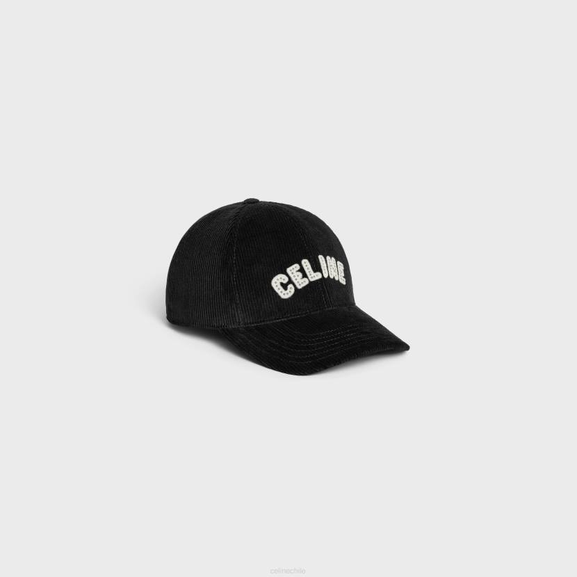 accesorios CELINE gorra de béisbol de pana negro hombres NL482241