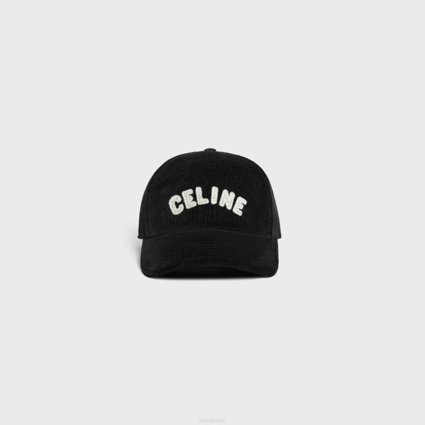 accesorios CELINE gorra de béisbol de pana negro hombres NL482241