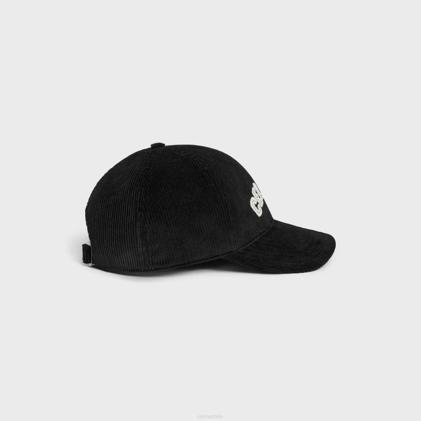 accesorios CELINE gorra de béisbol de pana negro hombres NL482241