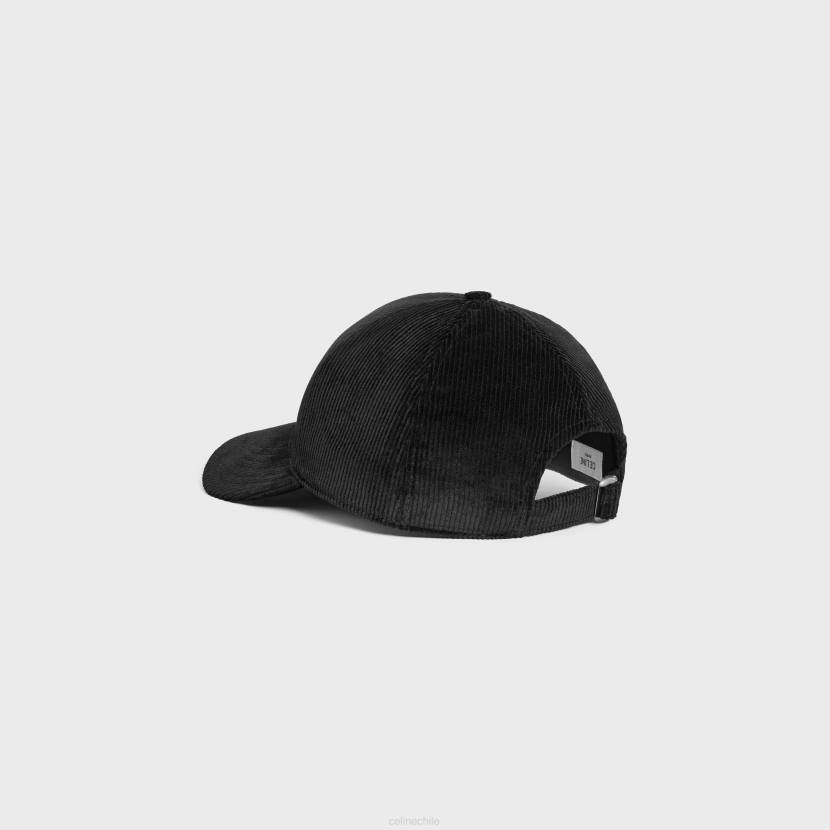 accesorios CELINE gorra de béisbol de pana negro hombres NL482241