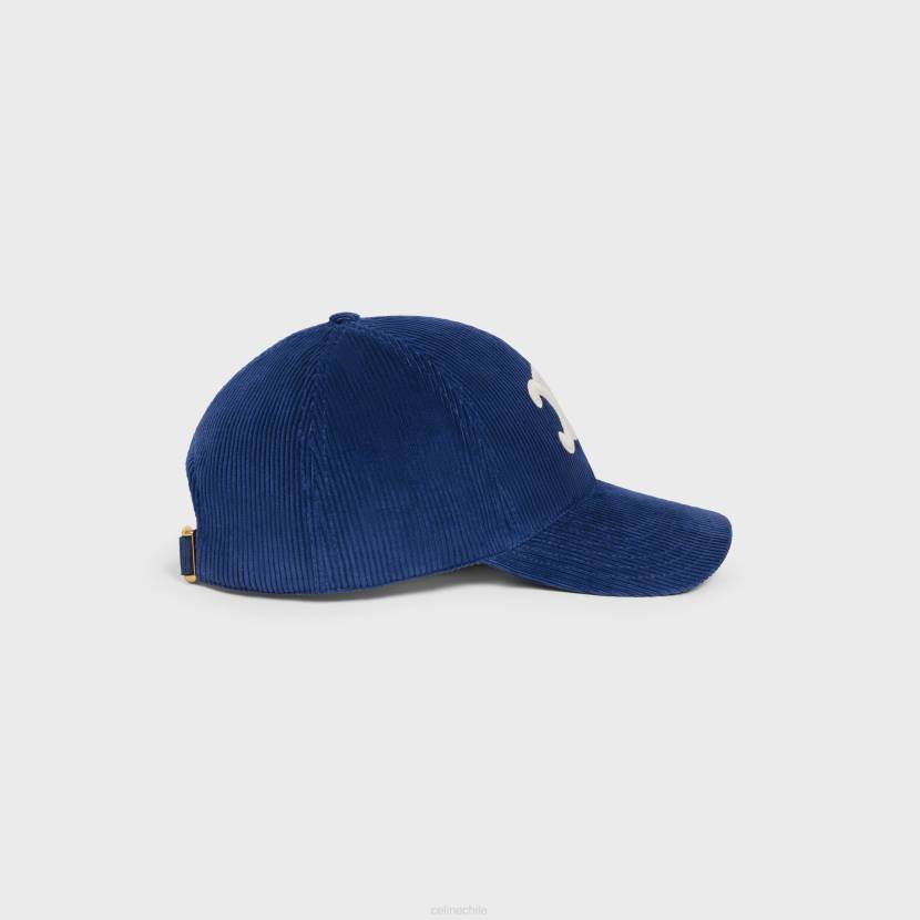 accesorios CELINE gorra de béisbol triomphe de pana azul oscuro mujer NL481048