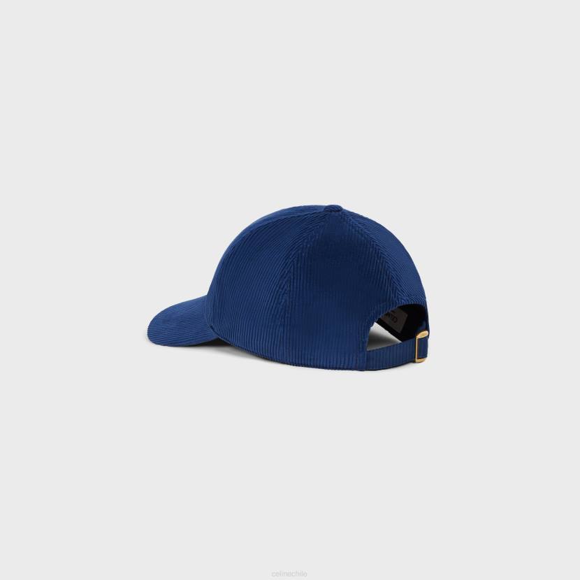 accesorios CELINE gorra de béisbol triomphe de pana azul oscuro mujer NL481048
