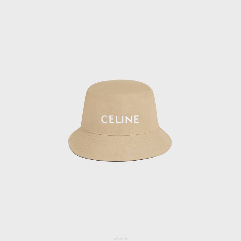 accesorios CELINE sombrero de pescador en gabardina de algodón galleta mujer NL481044