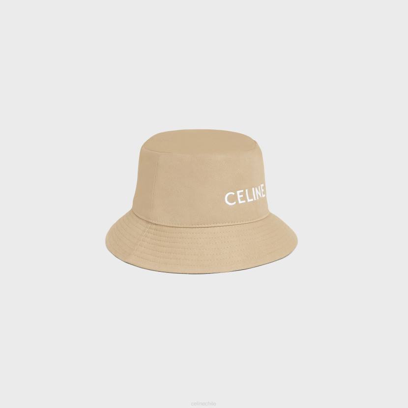 accesorios CELINE sombrero de pescador en gabardina de algodón galleta mujer NL481044