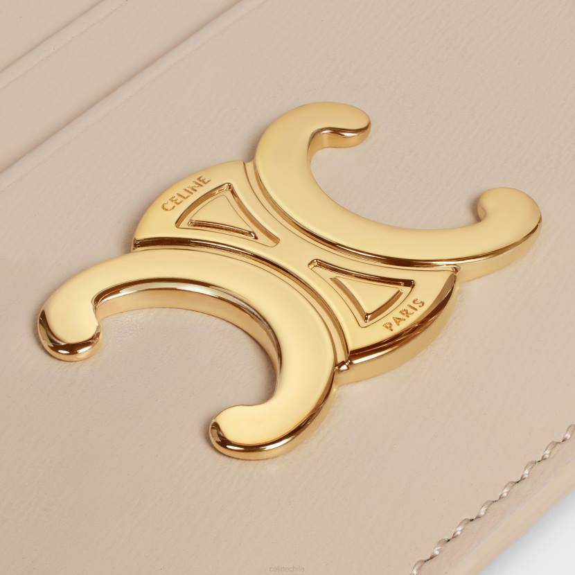 accesorios CELINE tarjetero triomphe de piel de becerro brillante desnudo mujer NL48489