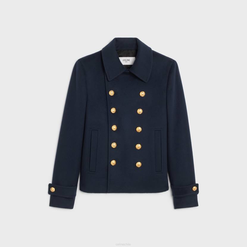vestir CELINE abrigo chelsea corto en paño de lana Armada mujer NL48745