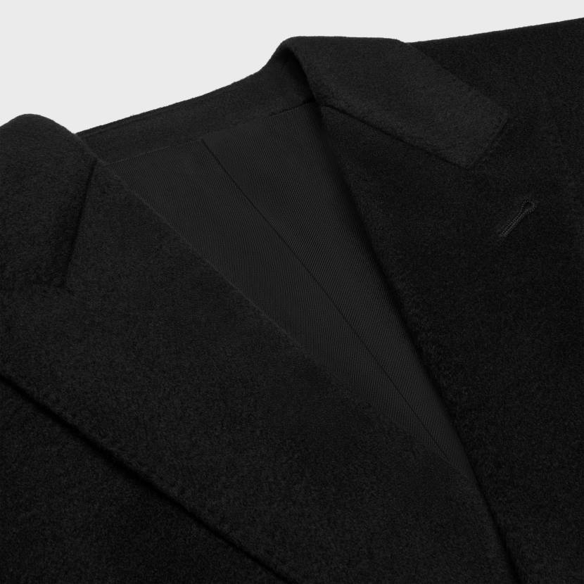 vestir CELINE abrigo chesterfield de cachemir negro mujer NL48739