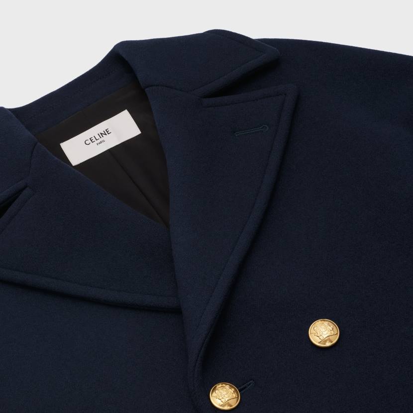 vestir CELINE chaquetón suelto de fieltro Armada mujer NL48744