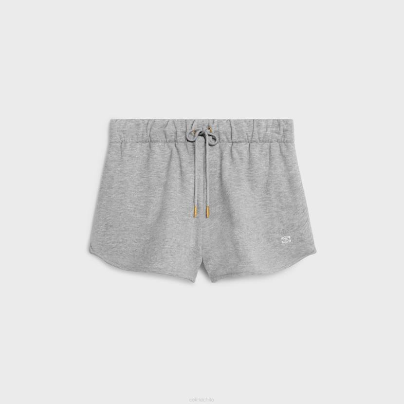 vestir CELINE Minishorts Triomphe de algodón y cachemir. gris/crudo mujer NL48886