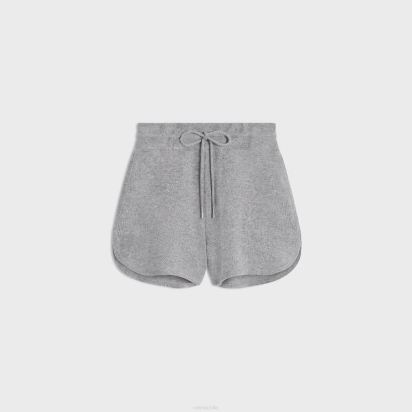 vestir CELINE Minishorts Triomphe de lana y cachemir. gris claro mujer NL48684