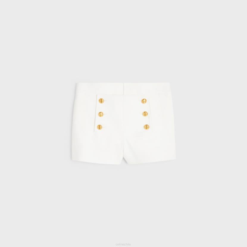 vestir CELINE minishorts náuticos en sarga de algodón blanco mujer NL48893