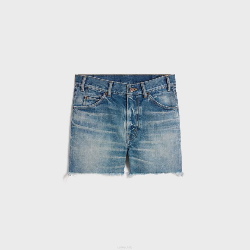 vestir CELINE shorts de skate en denim lavado cielo electrico mujer NL48590