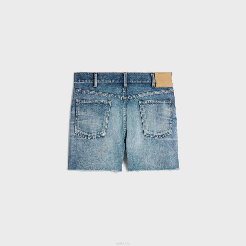 vestir CELINE shorts de skate en denim lavado cielo electrico mujer NL48590