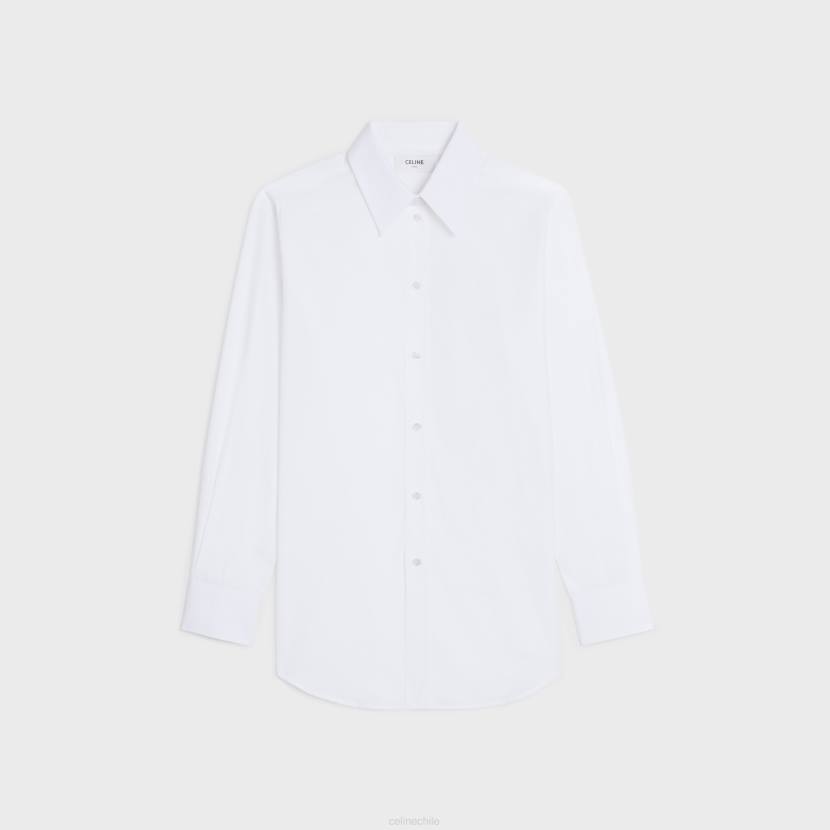 vestir CELINE camisa boyfriend de popelina de algodón blanco mujer NL48832