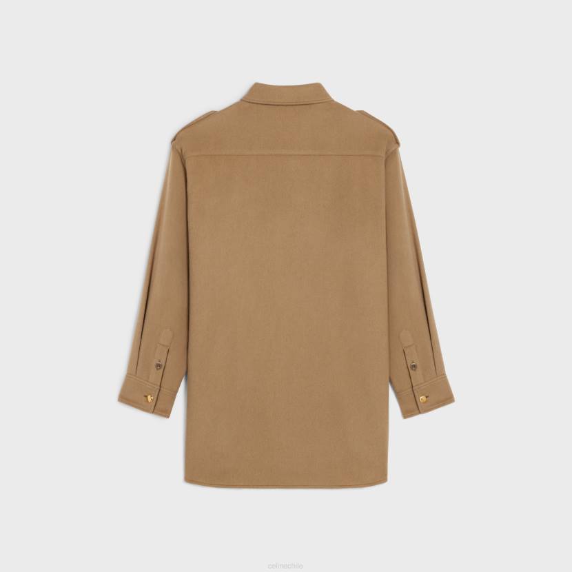 vestir CELINE sobrecamisa militar de franela gamuza mujer NL48634
