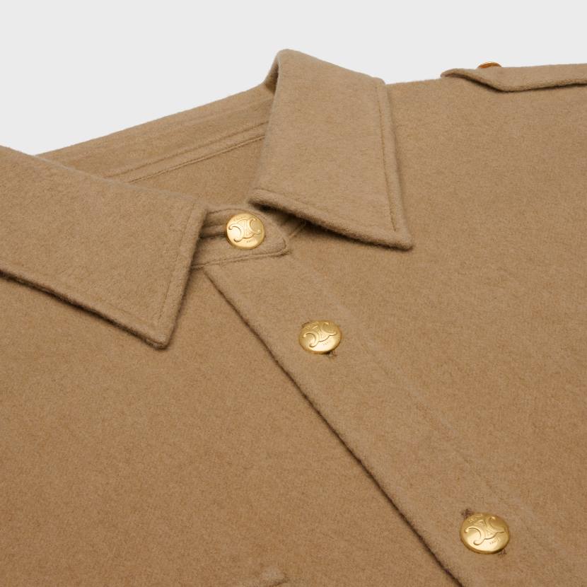 vestir CELINE sobrecamisa militar de franela gamuza mujer NL48634