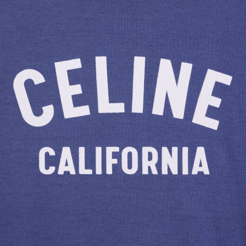 vestir CELINE Camiseta California años 70 en punto de algodón azul oscuro/azul claro/cr mujer NL48775