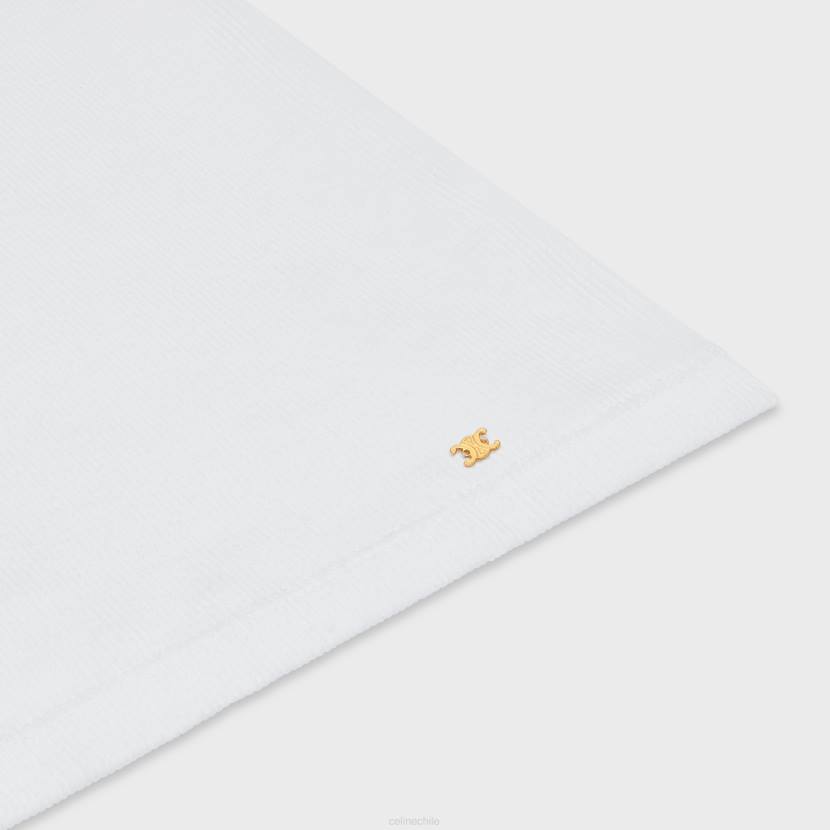 vestir CELINE Camiseta sin mangas Triomphe de algodón acanalado Blanco óptico mujer NL48785