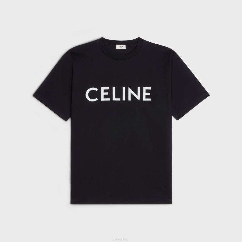vestir CELINE camiseta holgada de punto de algodón blanco negro mujer NL48778