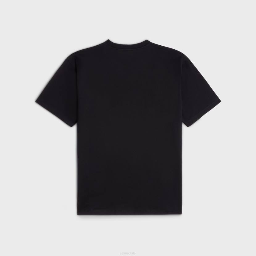 vestir CELINE camiseta holgada de punto de algodón blanco negro mujer NL48778
