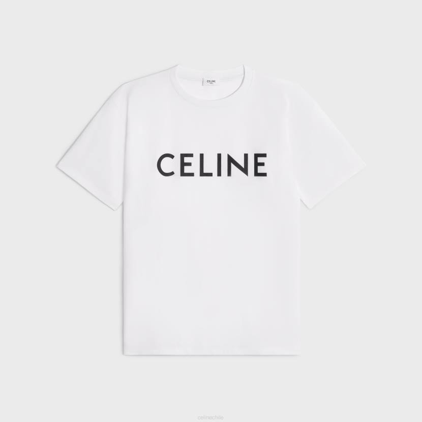 vestir CELINE camiseta holgada de punto de algodón crudo/negro mujer NL48779