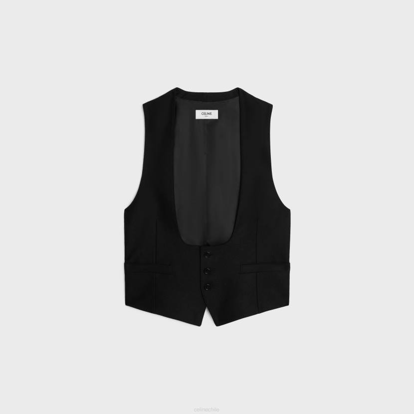 vestir CELINE chaleco de franela de cachemir negro mujer NL48727
