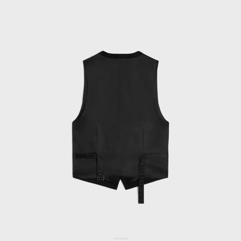 vestir CELINE chaleco de franela de cachemir negro mujer NL48727