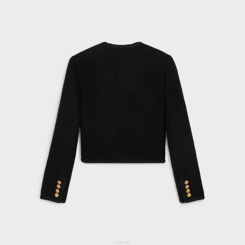 vestir CELINE chaqueta cazadora de tweed boucle negro mujer NL48689