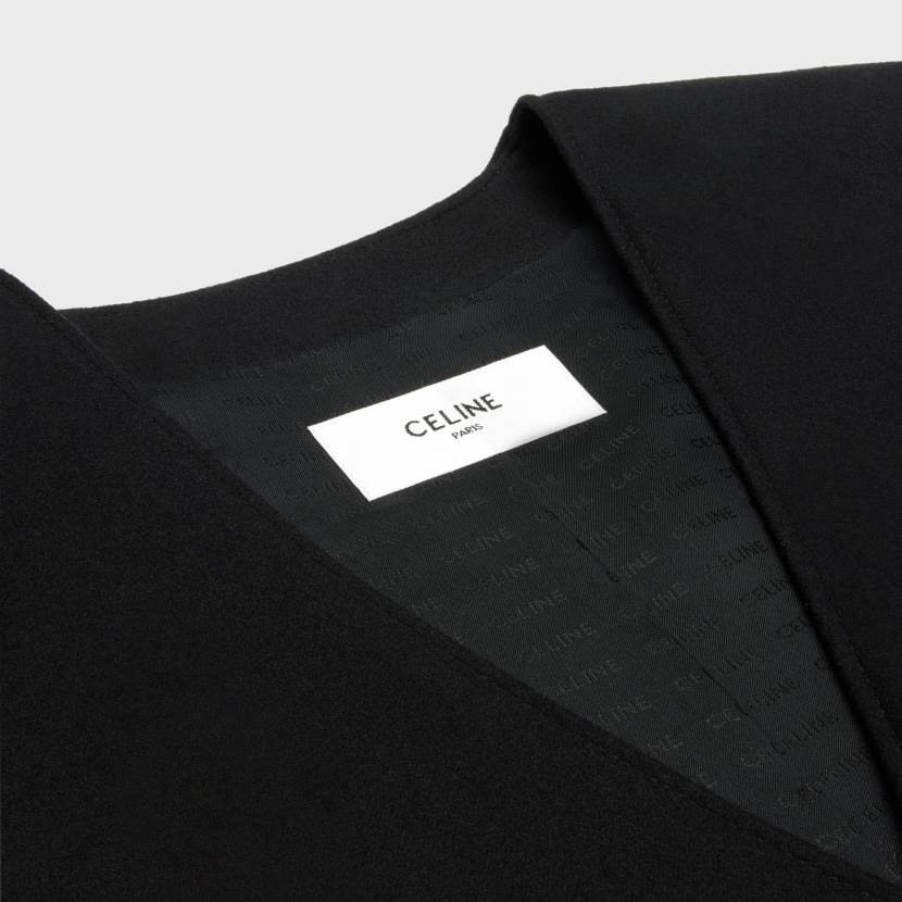 vestir CELINE chaqueta chasseur de franela de cachemira negro mujer NL48629