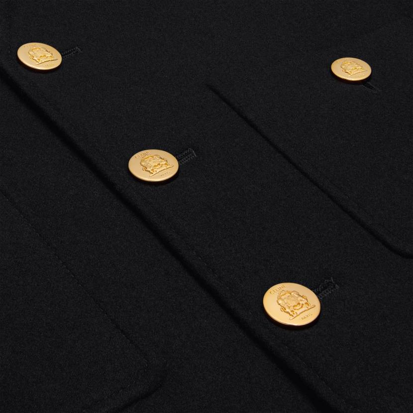 vestir CELINE chaqueta chasseur de franela de cachemira negro mujer NL48629