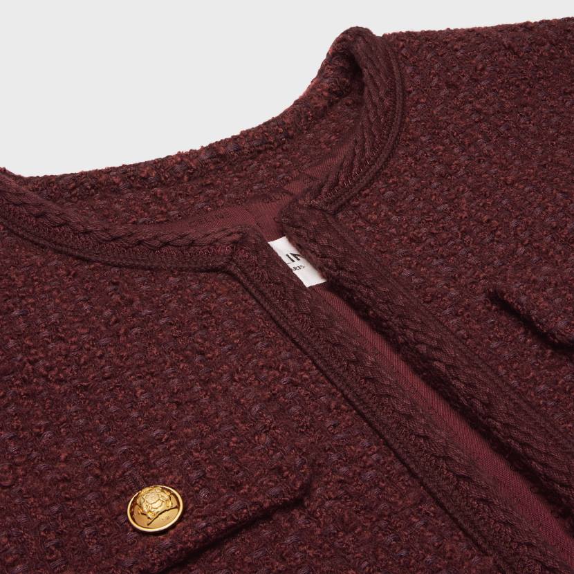 vestir CELINE chaqueta chelsea de tweed boucle Burdeos mujer NL48690