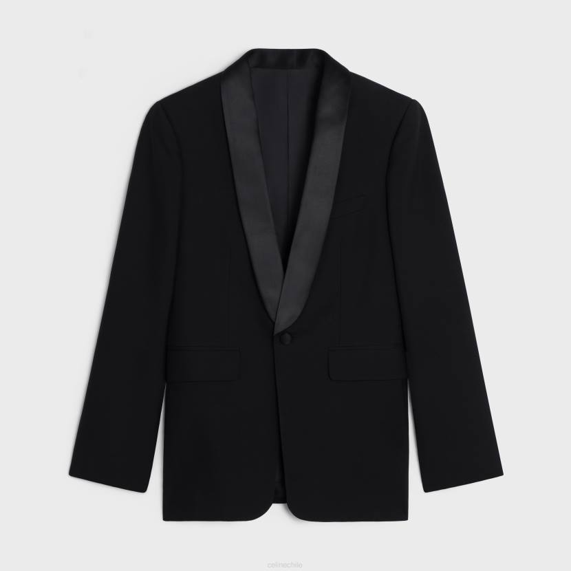 vestir CELINE chaqueta de esmoquin clásica en mohair y seda negro mujer NL48721