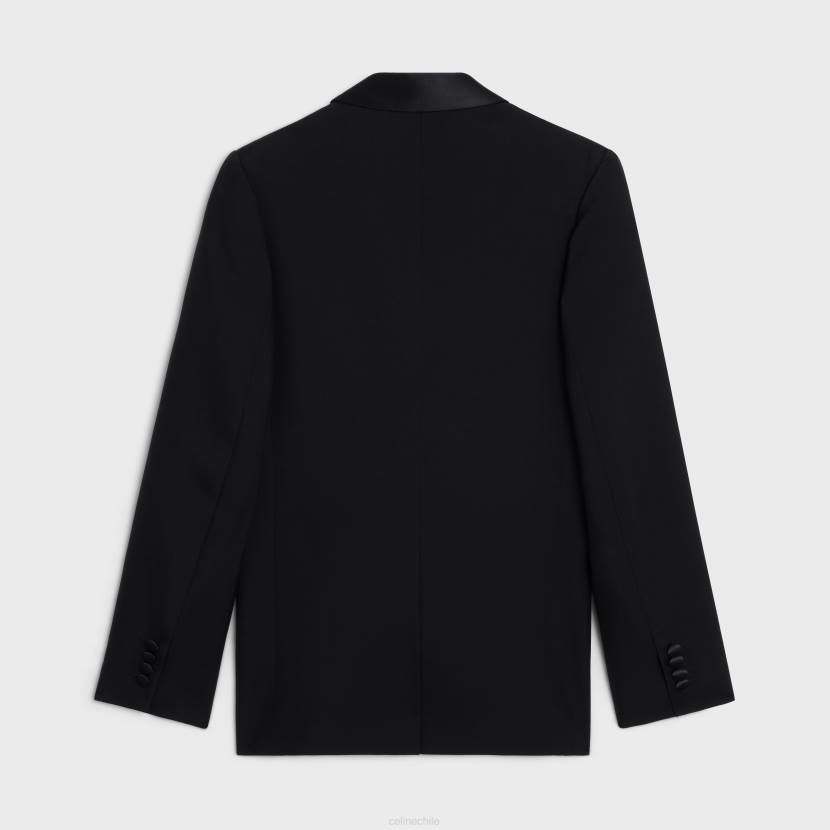 vestir CELINE chaqueta de esmoquin clásica en mohair y seda negro mujer NL48721