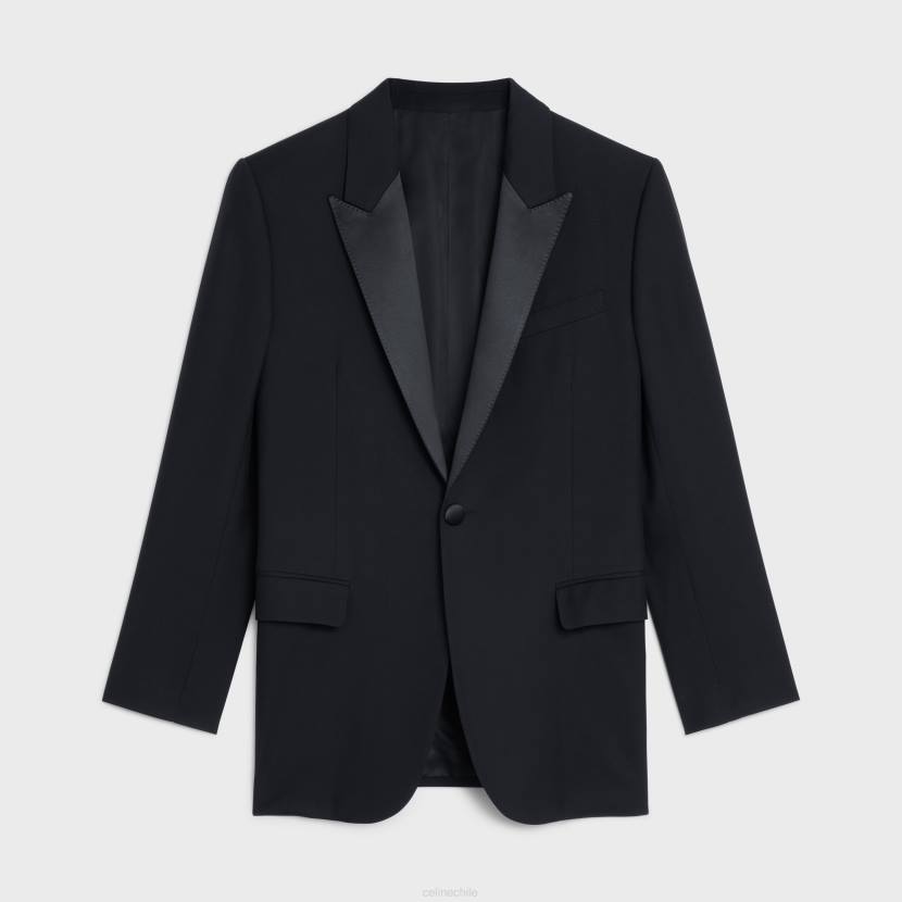 vestir CELINE chaqueta de esmoquin jude de gabardina de lana negro mujer NL48711