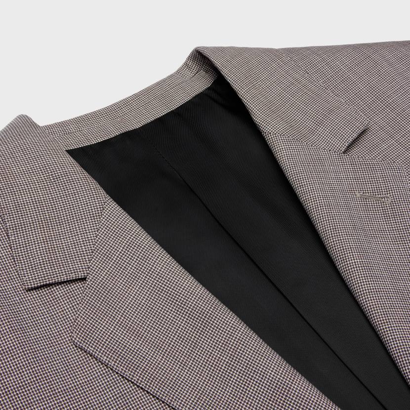 vestir CELINE chaqueta jude de lana y seda a cuadros marfil/ebene mujer NL48716