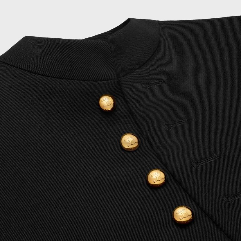 vestir CELINE chaqueta militar de lana diagonal negro mujer NL48686